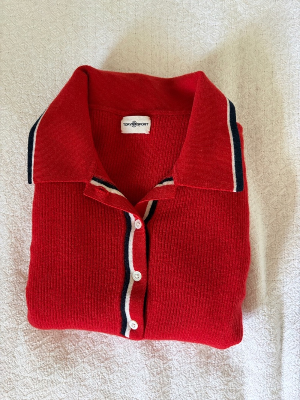 Tory Sport Red Button Down Polo Shirt